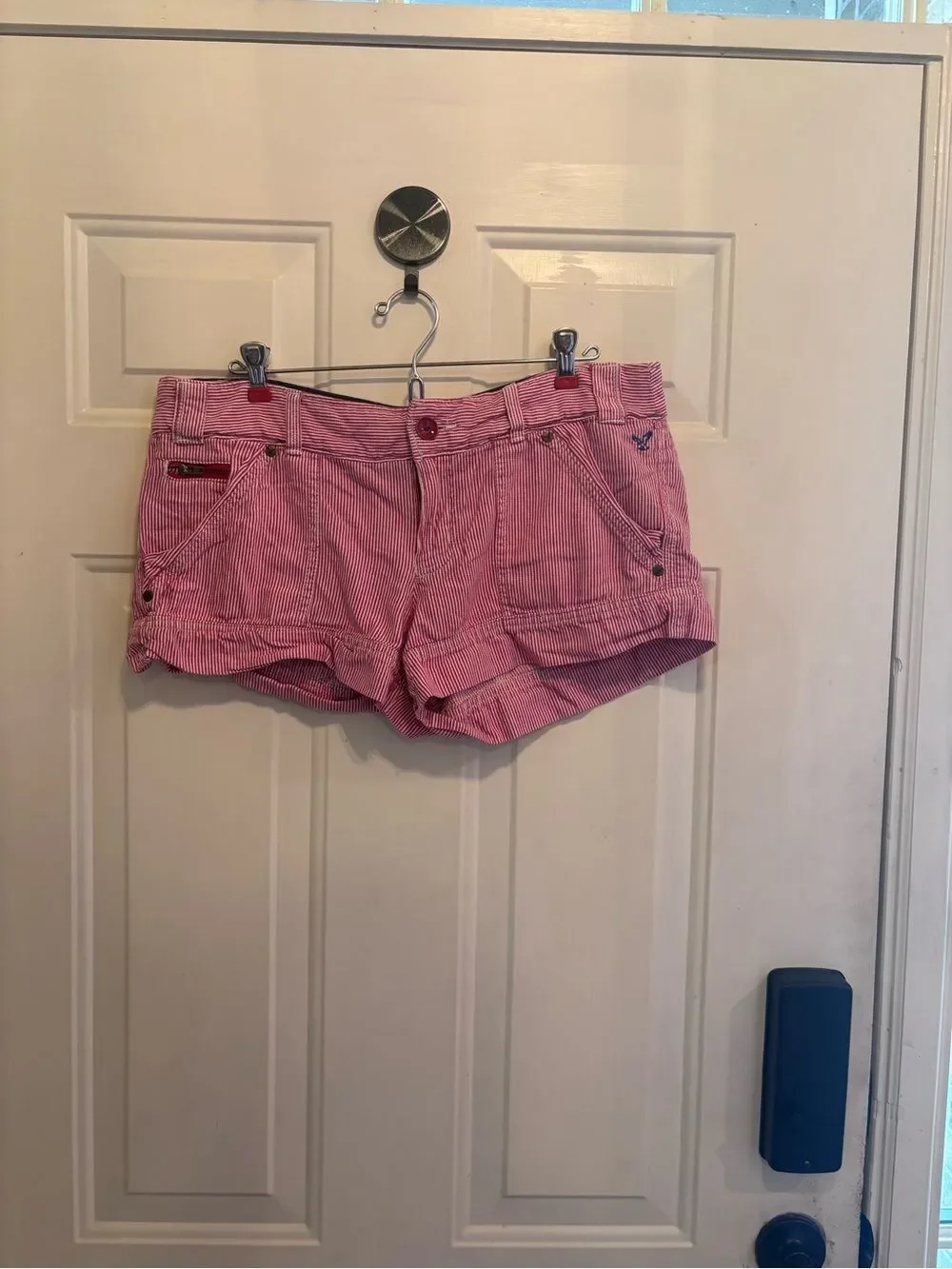 American Eagle Outfitters Red and White Steipee Women's Shorts